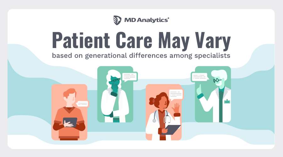 Patient care may vary based on generational differences among specialists